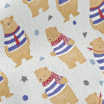 Cute Navy Bear Standard Corduroy