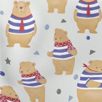 Cute Navy Bear Stretch Ponte