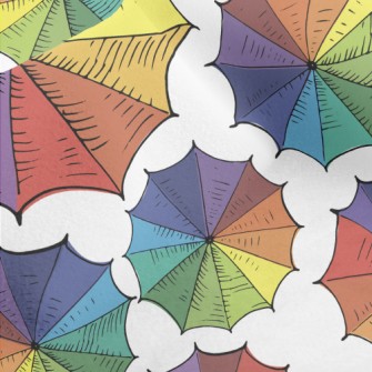 Colorful Patchwork Umbrella Micro Fleece