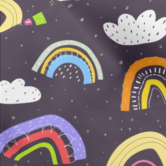 Color Block Rainbow Clouds Micro Fleece