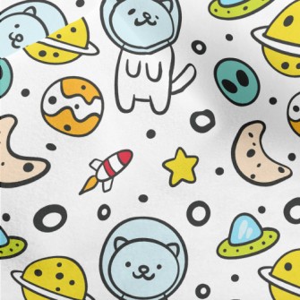 Outer Space Planet Cat Micro Fleece