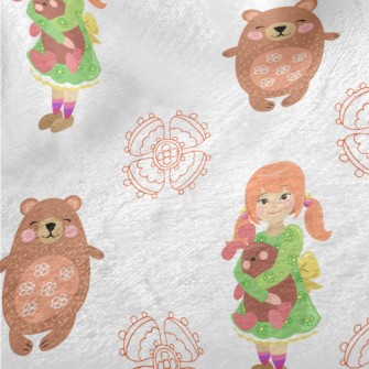 Little Girl Doll And Big Bear Minky