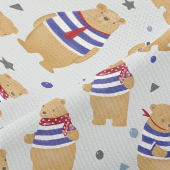 Cute Navy Bear Piqué