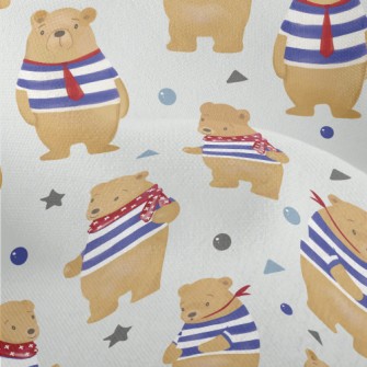 Cute Navy Bear Lightweight Performance Linen