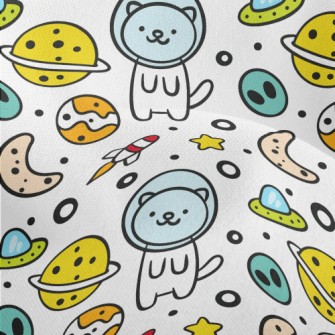 Outer Space Planet Cat Lightweight Performance Linen