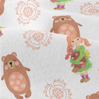Little Girl Doll And Big Bear Modern Jersey