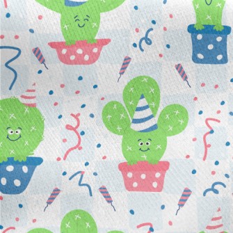 Lively Birthday Cactus Jersey Backed Fleece