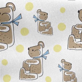 Scarf Sitting Bear Jersey Backed Fleece