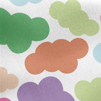 Cute Colorful Clouds Jersey Backed Fleece