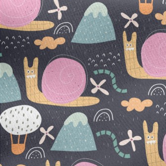 Lattice Snail Caterpillar Jersey Backed Fleece