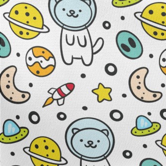 Outer Space Planet Cat Pongee