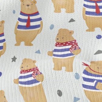 Cute Navy Bear Stretch Jersey