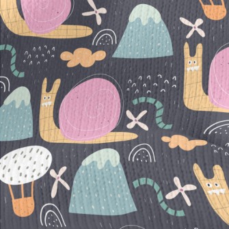 Lattice Snail Caterpillar Stretch Jersey