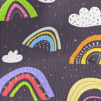 Color Block Rainbow Clouds Stretch Jersey