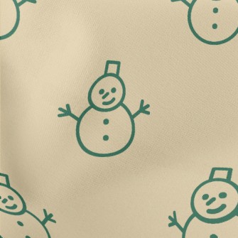 Simple Line Snowman Lightweight Cotton Poplin