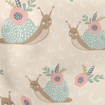 Flowers On Snail Shell Lightweight Cotton Poplin