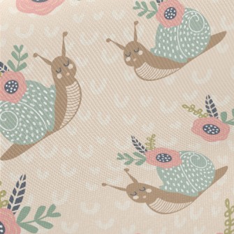 Flowers On Snail Shell Midweight Cotton Poplin