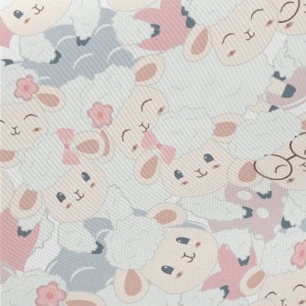 Cute Sheep Family Midweight Cotton Poplin