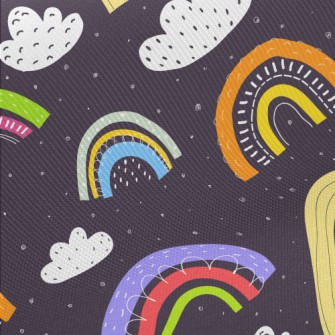 Color Block Rainbow Clouds Midweight Cotton Poplin