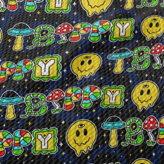 Funny Smiley Text Birdseye Piqué