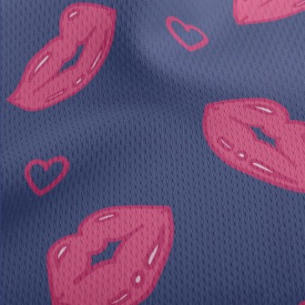 Full Color Lips Athletic Mesh Flat Back