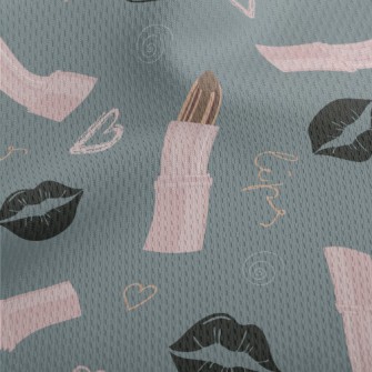 High Quality Lipstick Lip Prin Athletic Mesh Flat Back