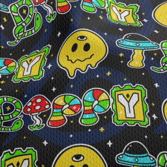 Funny Smiley Text Athletic Mesh Flat Back