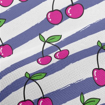 Bright And Delicious Cherries Performance Linen