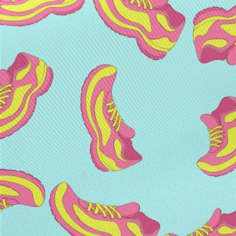 Fluorescent Contrast Sneakers Twill