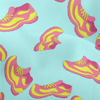 Fluorescent Contrast Sneakers Lightweight Performance Linen