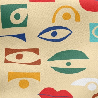 Square Eyes And Mouth Jersey Backed Fleece