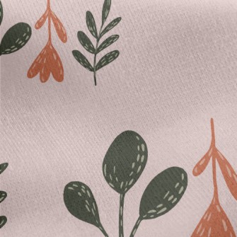 Unique Shape Leaves Jersey Backed Fleece