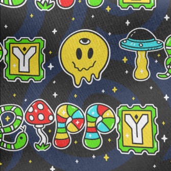 Funny Smiley Text Jersey Backed Fleece