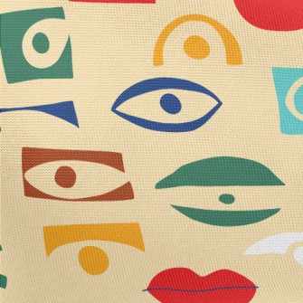 Square Eyes And Mouth Pongee