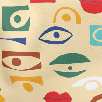 Square Eyes And Mouth Lightweight Cotton Poplin