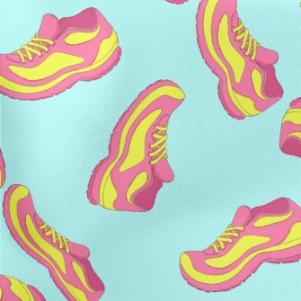 Fluorescent Contrast Sneakers Lightweight Cotton Poplin
