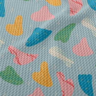 Shiny Abstract Color Blocks Birdseye Piqué