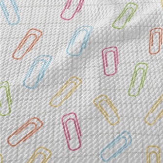 Colorful Paper Clips Birdseye Piqué