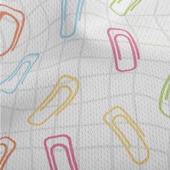 Colorful Paper Clips Athletic Mesh Flat Back