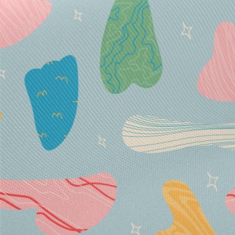 Shiny Abstract Color Blocks Twill