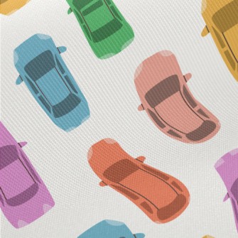 Colorful Cars In The Queue Twill
