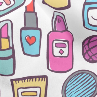 Hand Drawn Cartoon Cosmetics Micro Fleece