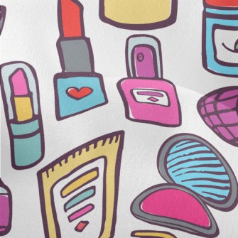 Hand Drawn Cartoon Cosmetics Lightweight Performance Linen