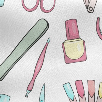 Colorful Nail Color Card Jersey Backed Fleece