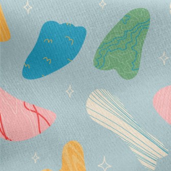 Shiny Abstract Color Blocks Jersey Backed Fleece