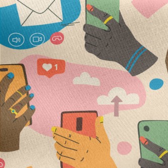 Mobile Social Chat Jersey Backed Fleece
