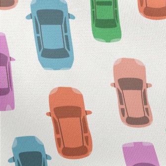 Colorful Cars In The Queue Pongee