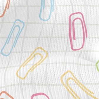 Colorful Paper Clips Stretch Jersey