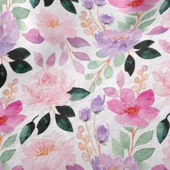 Pink Peony Flower Minky