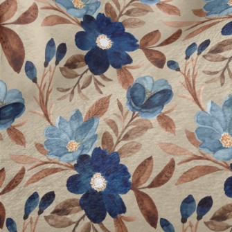 Vintage Blue Flower Minky